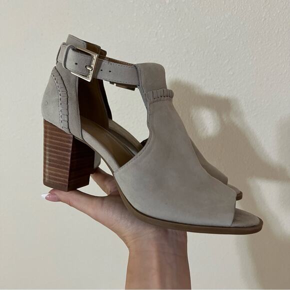Jack Rogers Cameron Suede Open Toe Bootie in Dove Grey 7.5 - Picture 2 of 11